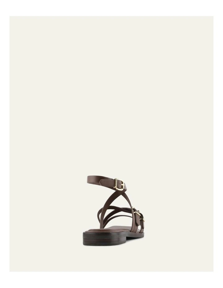 Pierre Flat Leather Sandals in Pecan image 4