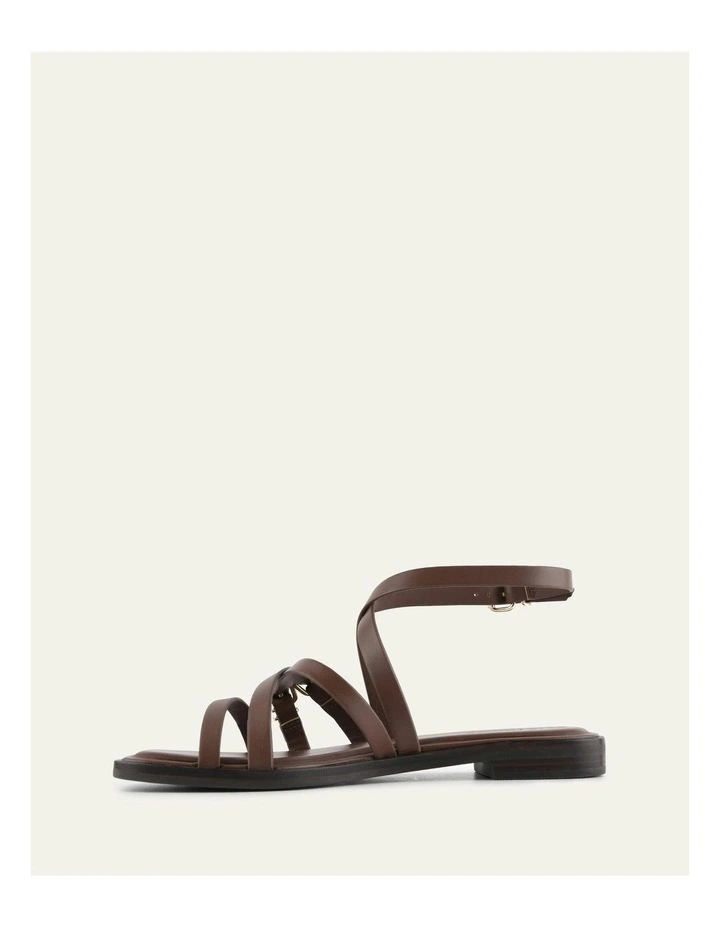 Pierre Flat Leather Sandals in Pecan image 5