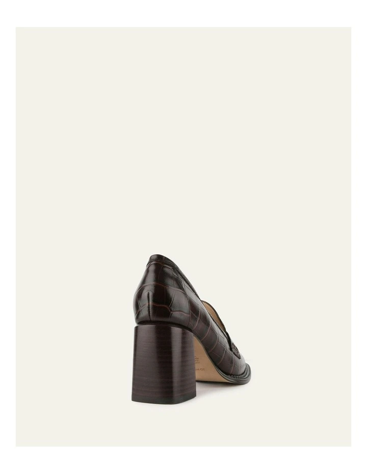 Delilah Mid Heel Loafers in Chocolate image 4