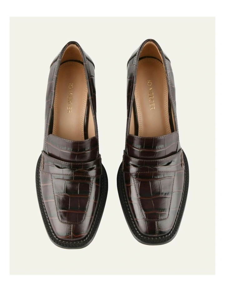 Delilah Mid Heel Loafers in Chocolate image 6