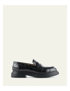 Jarvis Loafers in Black Croc