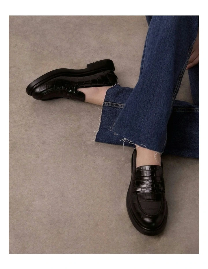 Jarvis Loafers in Black Croc image 2