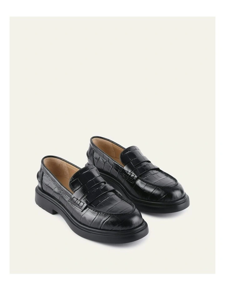 Jarvis Loafers in Black Croc image 3