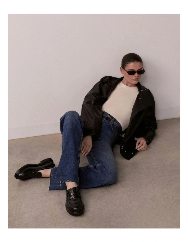 Jarvis Loafers in Black Croc image 7