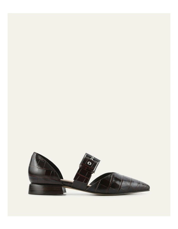 Neela Dress Flats in Chocolate Croc Leather image 1
