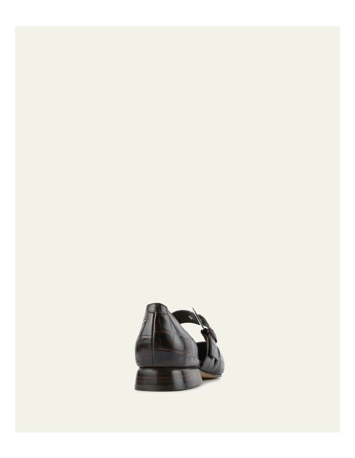 Neela Dress Flats in Chocolate Croc Leather image 4