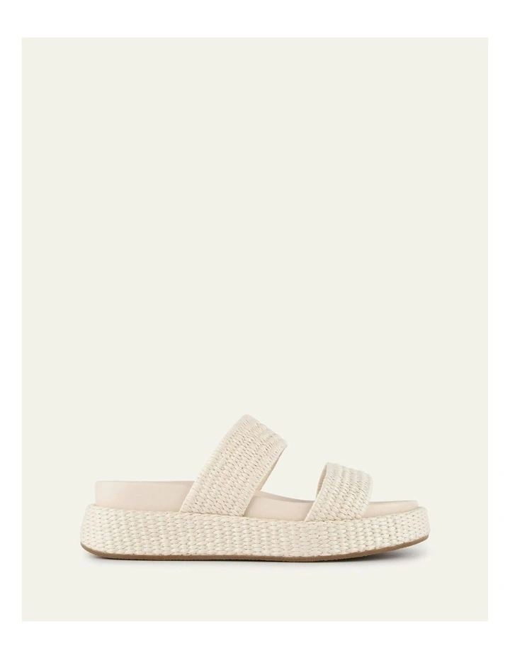 Marco Flat Sandals in Off White Raffia image 1