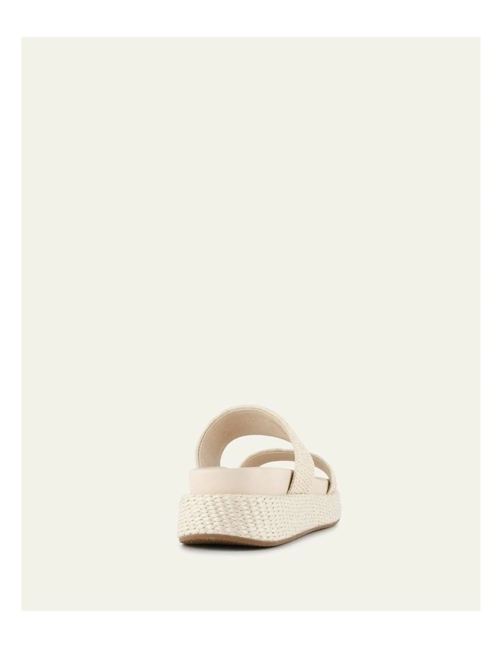 Marco Flat Sandals in Off White Raffia image 4