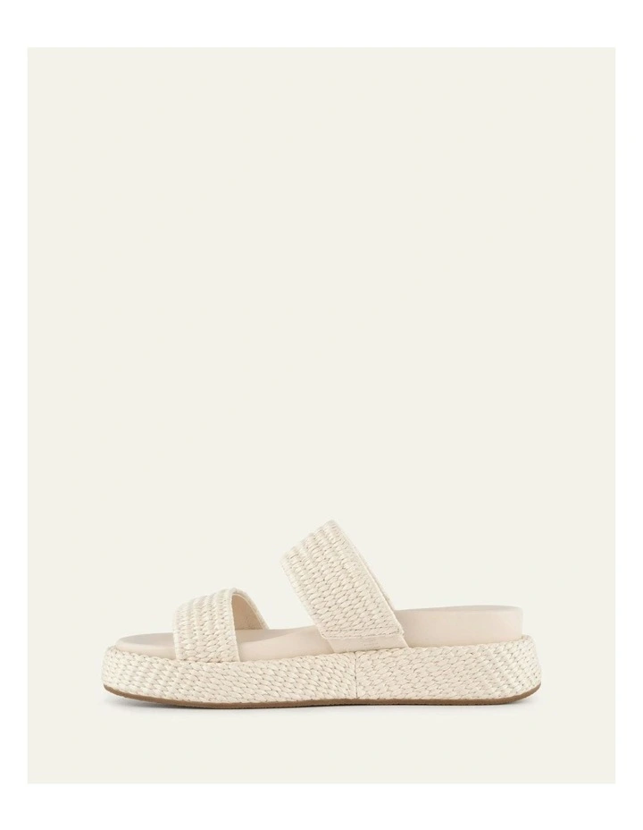 Marco Flat Sandals in Off White Raffia image 5