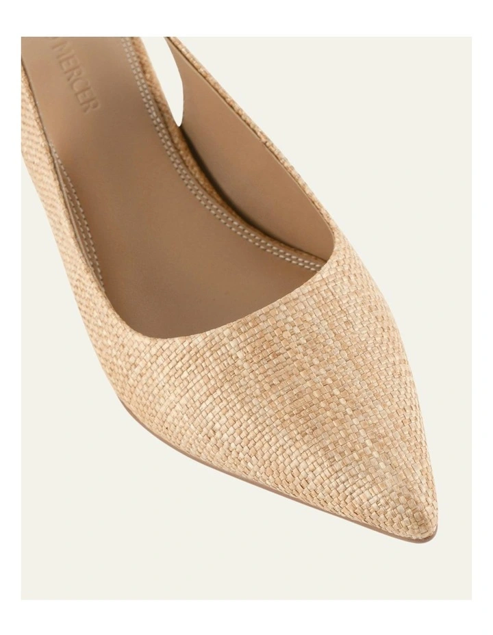 Cara Low Heels in Tan Raffia image 3