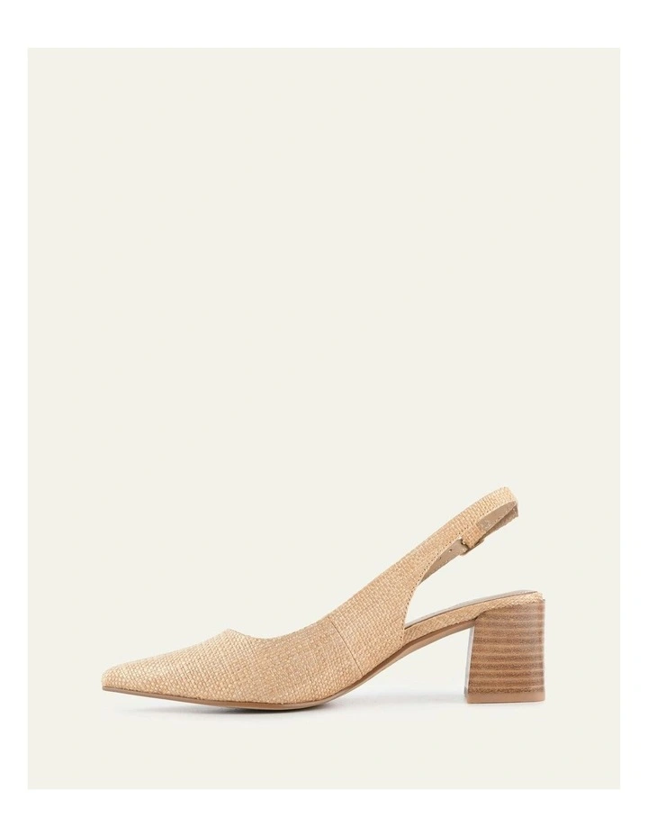 Cara Low Heels in Tan Raffia image 5