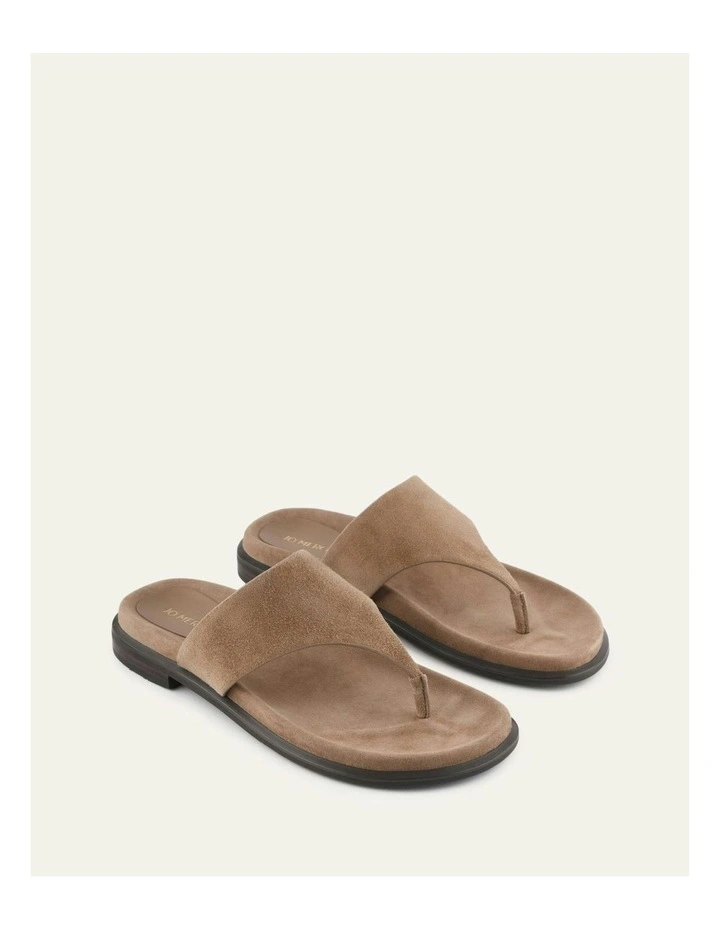 Toby Flat Sandals in Latte Suede image 3