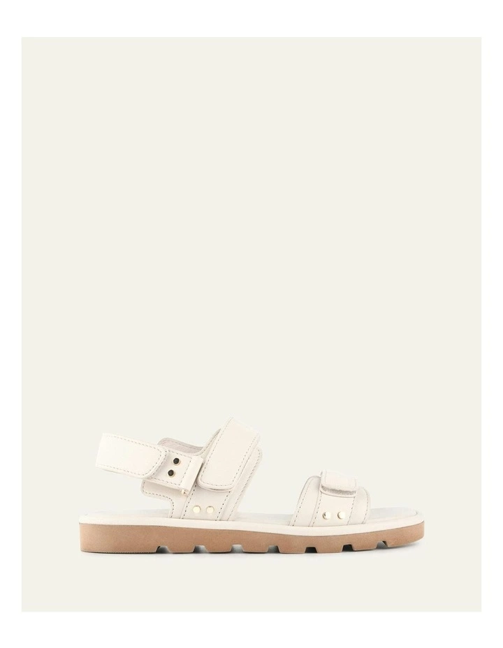 Rufus Flat Sandals in Off White Leather image 1