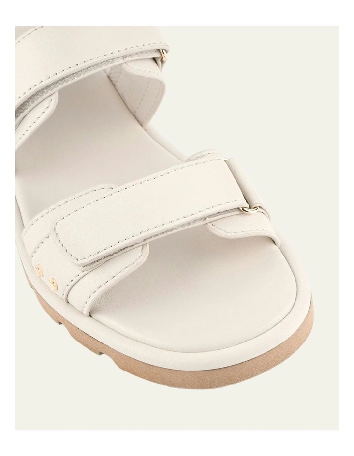 Rufus Flat Sandals in Off White Leather image 3
