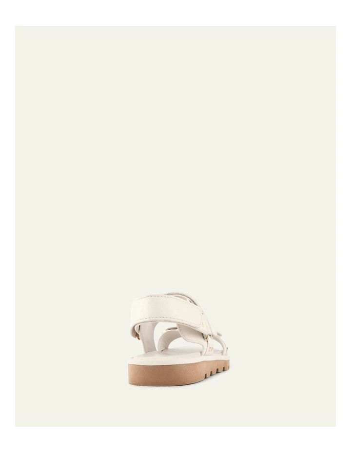 Rufus Flat Sandals in Off White Leather image 4