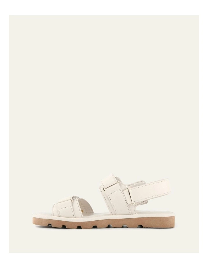 Rufus Flat Sandals in Off White Leather image 5