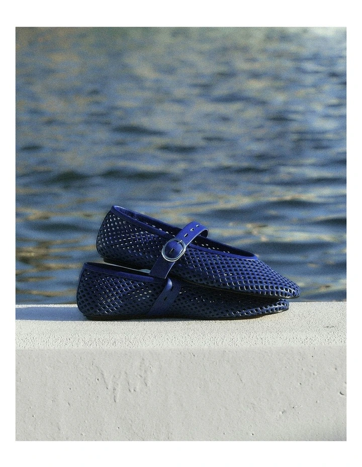 Ginger Flats Ballet in Cobalt Leather image 2