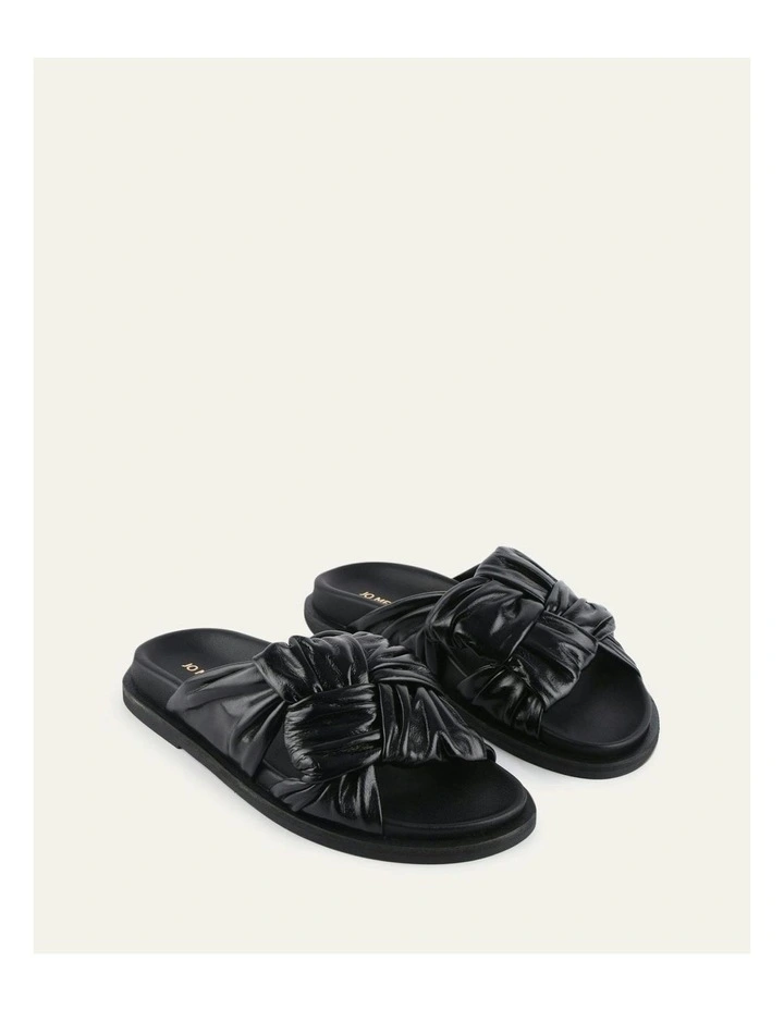 Ollie Leather Flat Sandals in Black image 3
