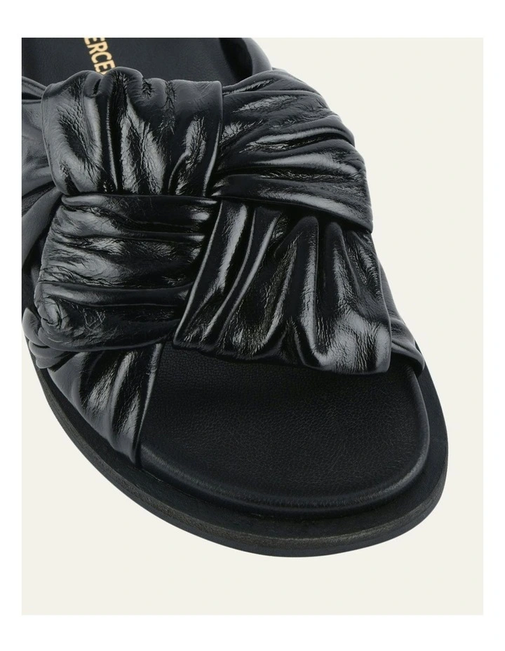 Ollie Leather Flat Sandals in Black image 4