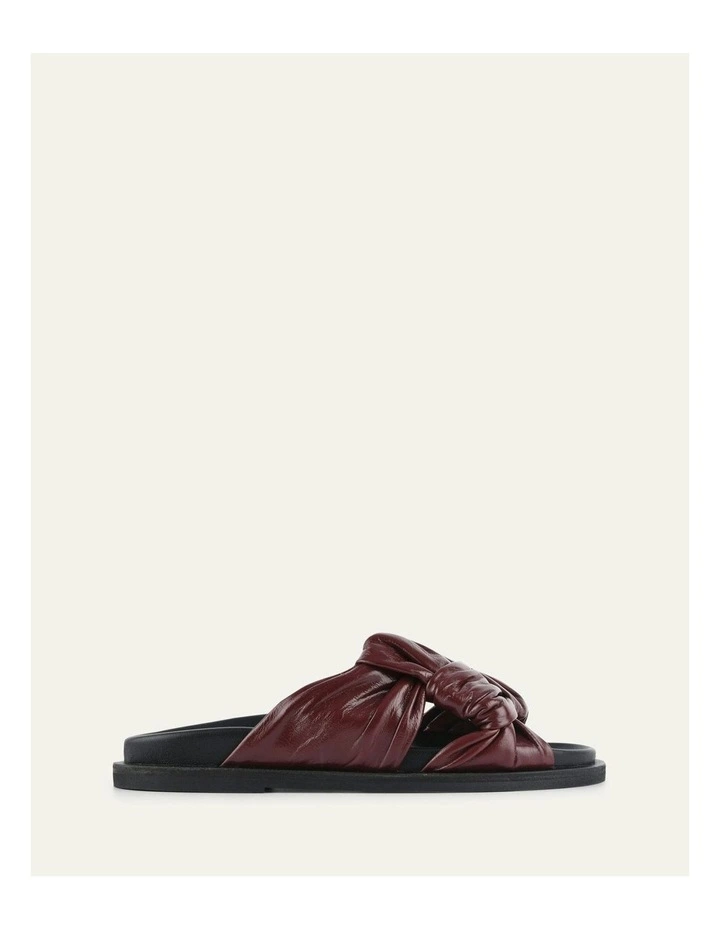 Ollie Leather Flat Sandals in Mulberry image 1