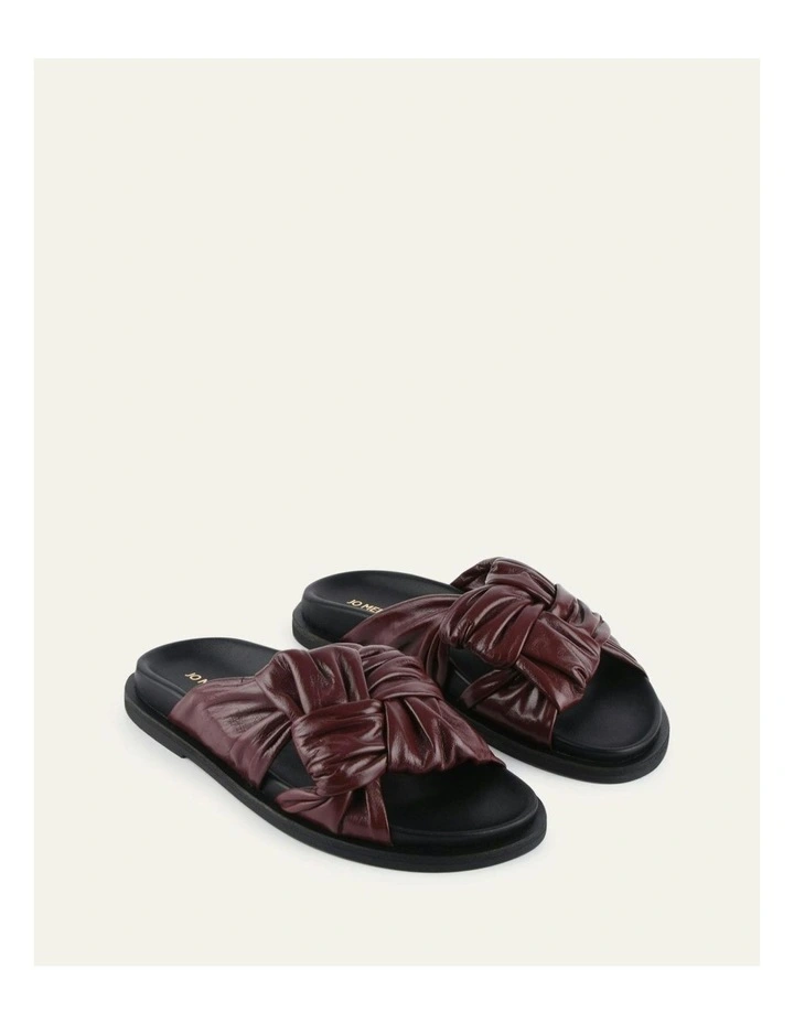 Ollie Leather Flat Sandals in Mulberry image 3