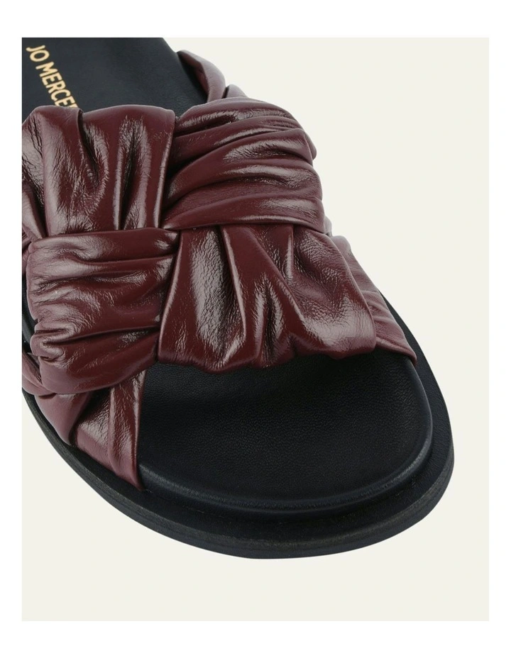 Ollie Leather Flat Sandals in Mulberry image 4