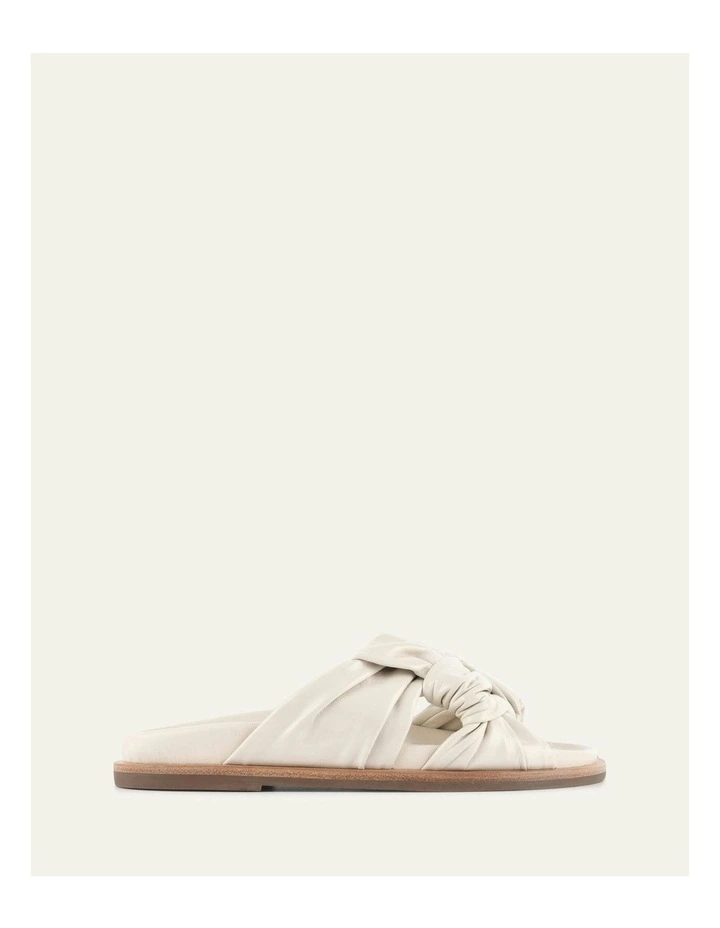 Ollie Leather Flat Sandals in Off White image 1