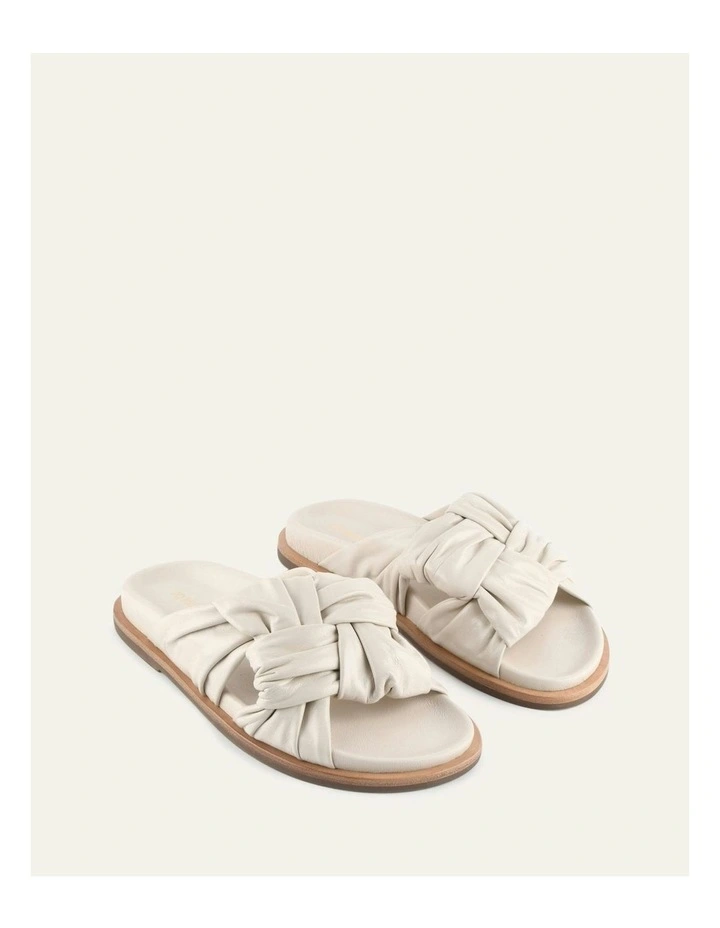 Ollie Leather Flat Sandals in Off White image 2