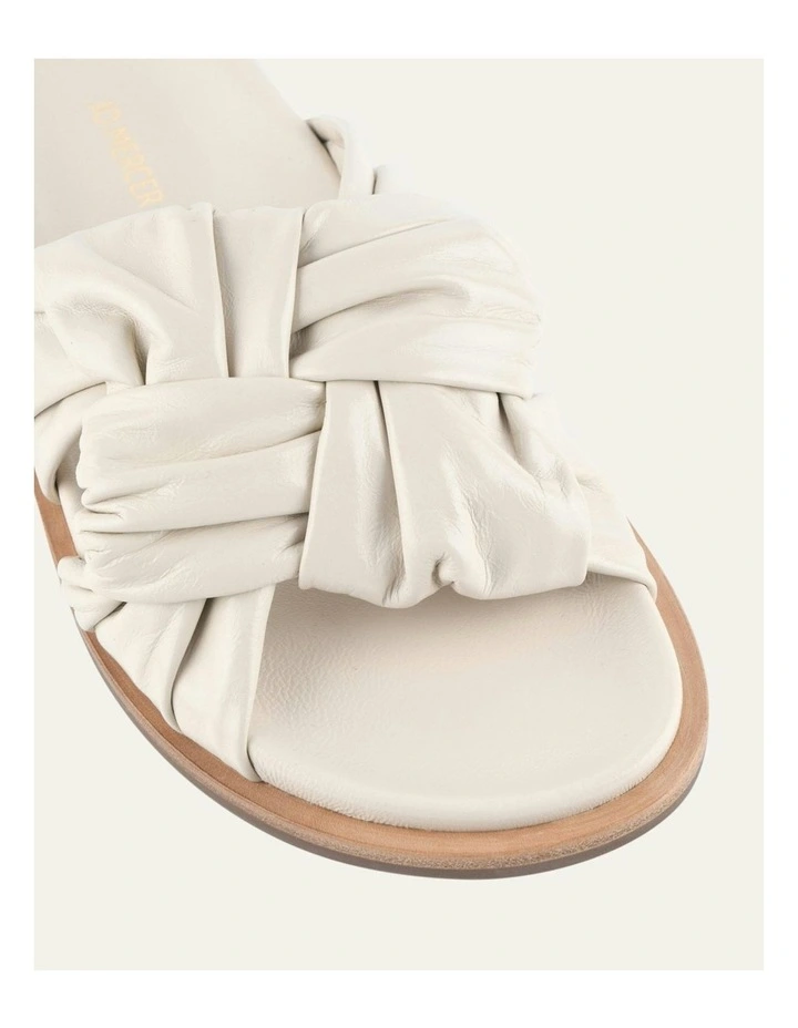 Ollie Leather Flat Sandals in Off White image 3