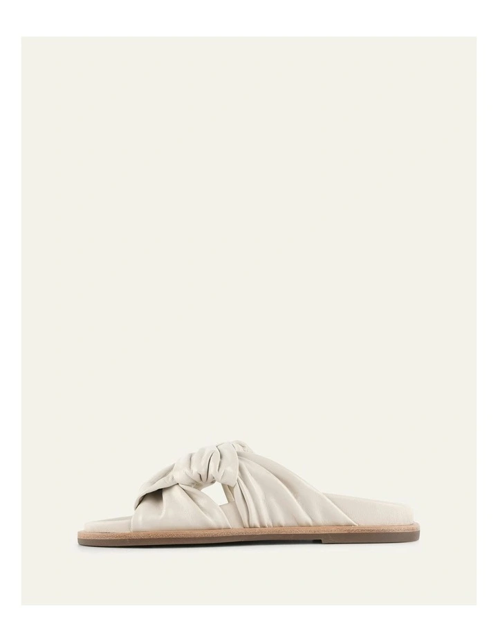 Ollie Leather Flat Sandals in Off White image 5