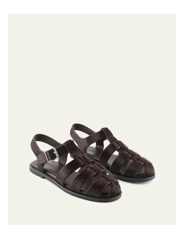 Finn Leather Flat Sandals in Merlot image 2