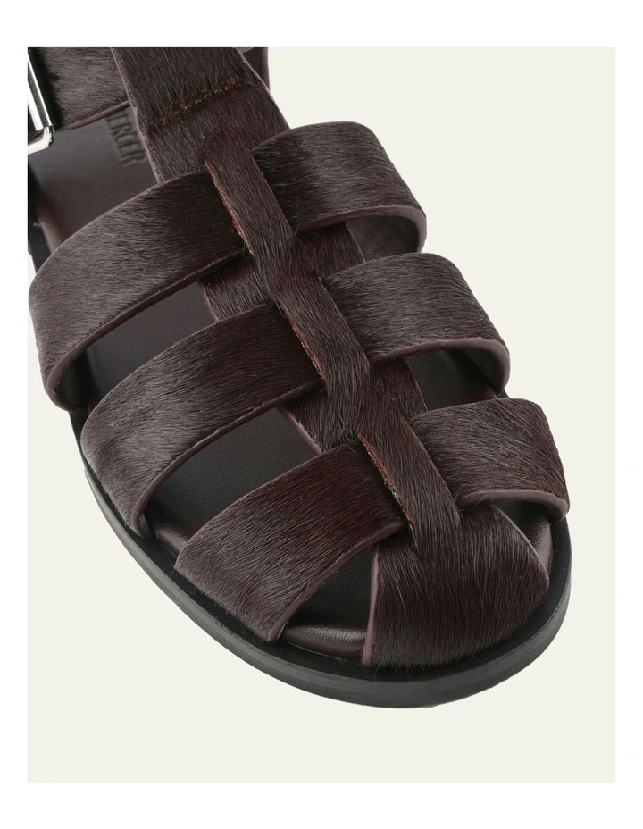 Finn Leather Flat Sandals in Merlot image 3