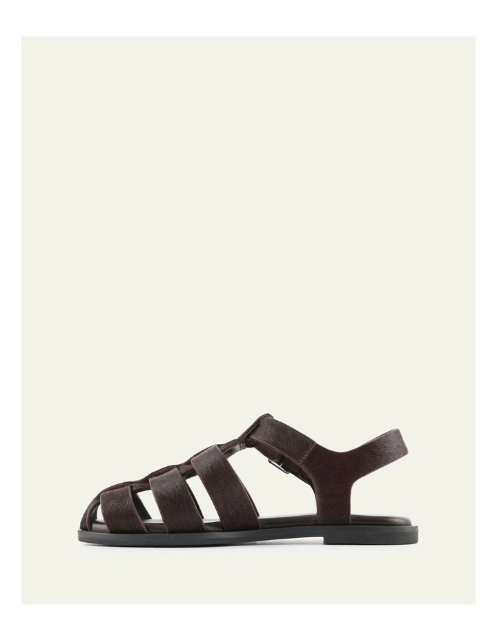 Finn Leather Flat Sandals in Merlot image 5