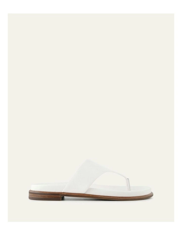 Toby Leather Flat Sandals in White image 1