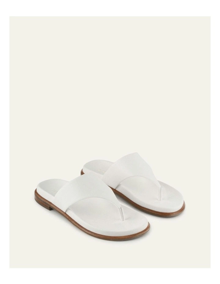 Toby Leather Flat Sandals in White image 2
