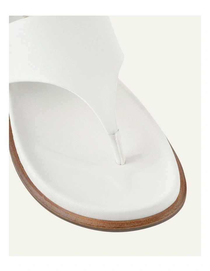 Toby Leather Flat Sandals in White image 3