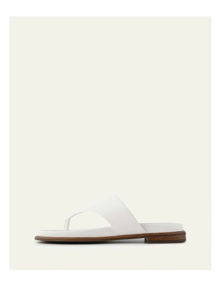 Toby Leather Flat Sandals in White image 5