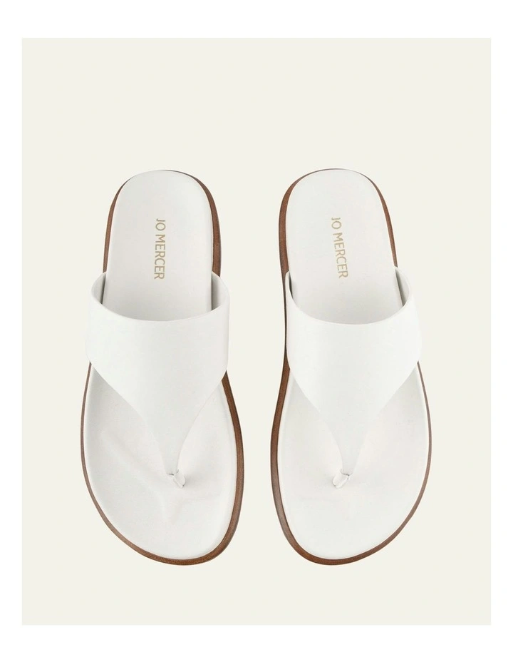 Toby Leather Flat Sandals in White image 6