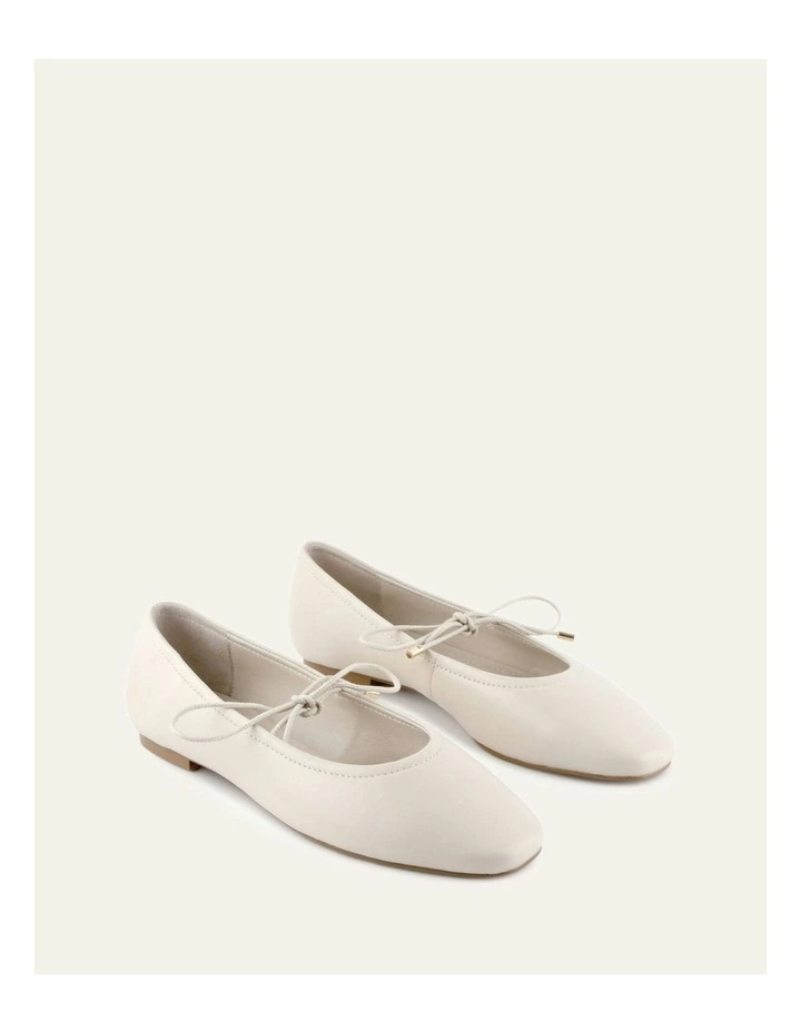Petal Leather Casual Flats in Off White image 3