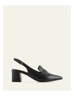 Carlton Low Heels in Black Leather