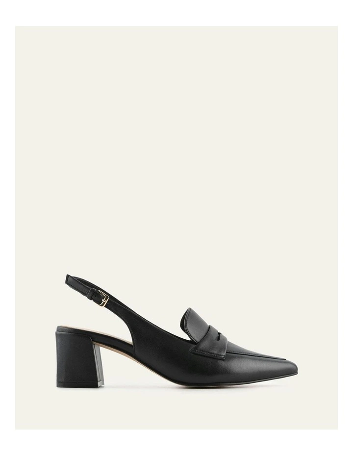 Carlton Low Heels in Black Leather image 1