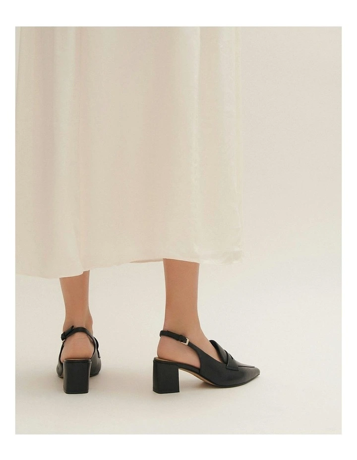 Carlton Low Heels in Black Leather image 2