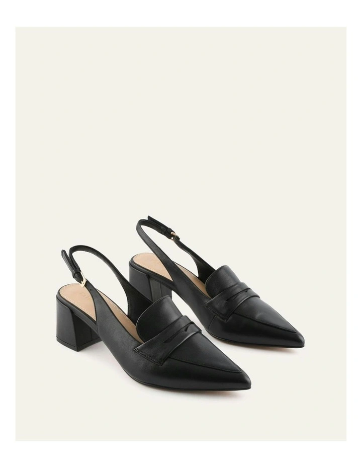 Carlton Low Heels in Black Leather image 3