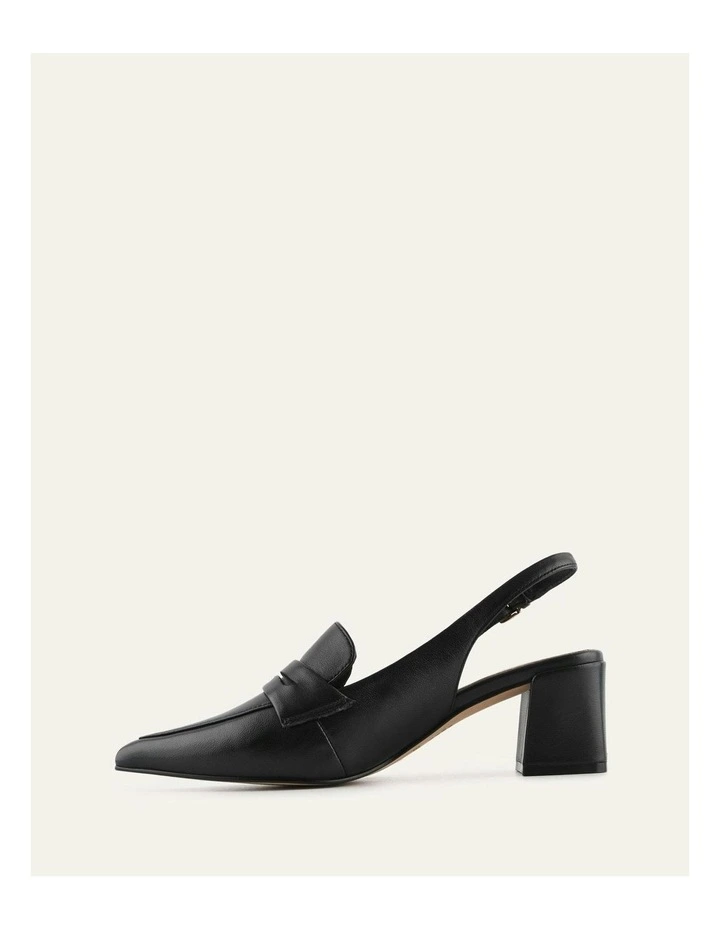 Carlton Low Heels in Black Leather image 6