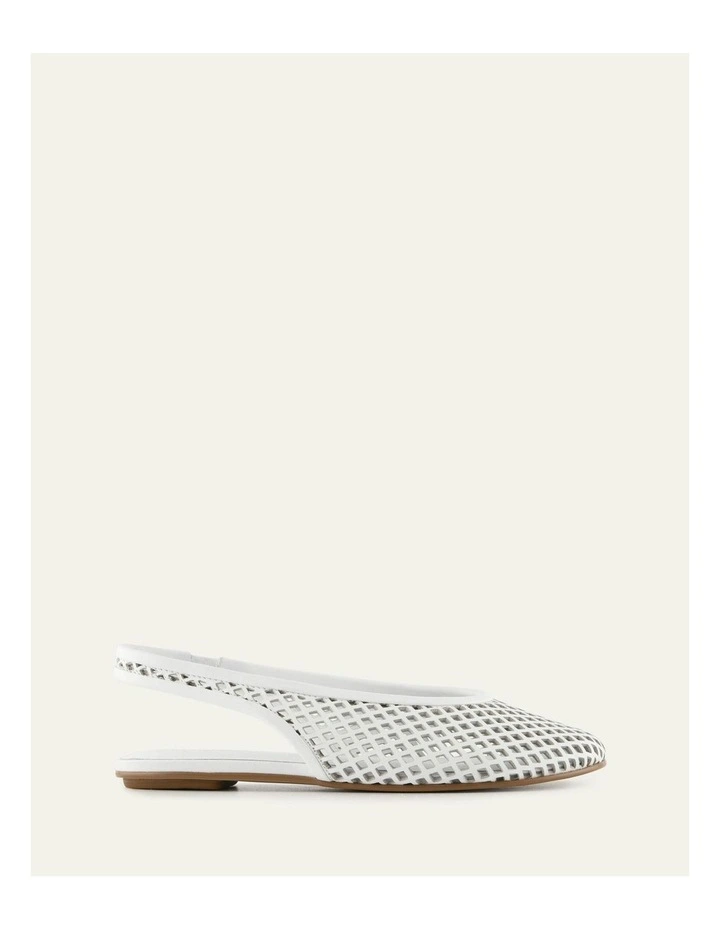 Ginko Casual Flats in White Leather image 1
