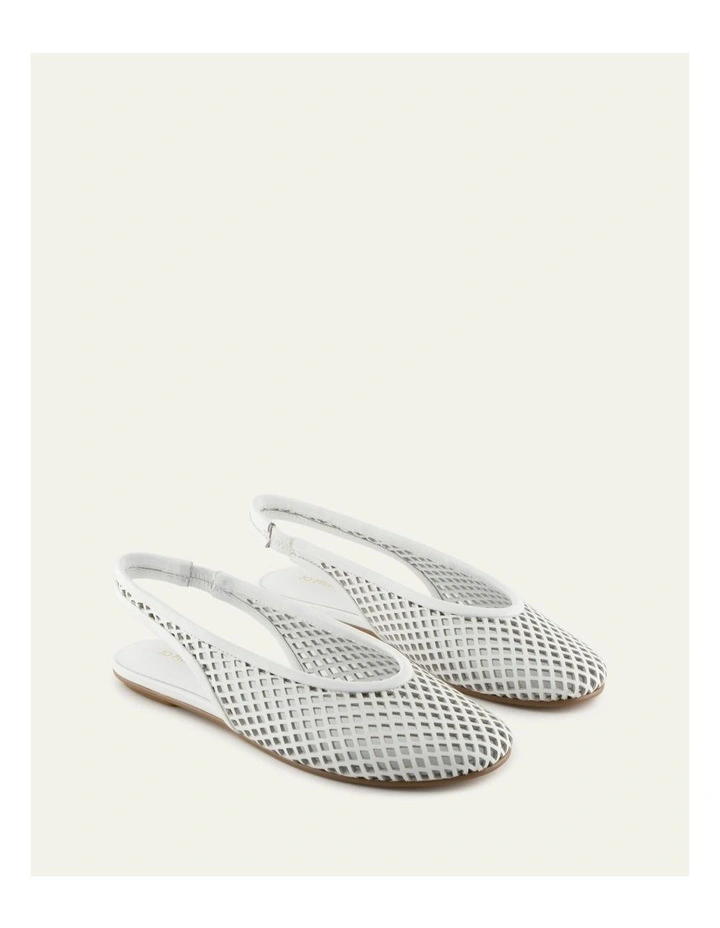 Ginko Casual Flats in White Leather image 3