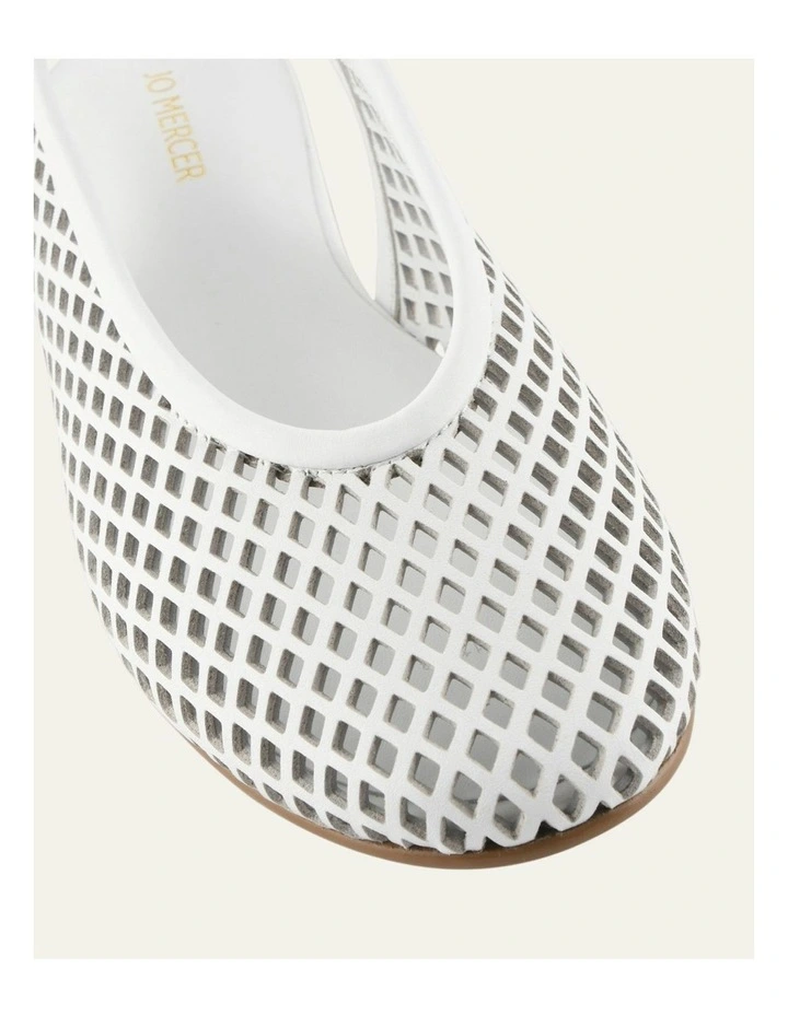 Ginko Casual Flats in White Leather image 4