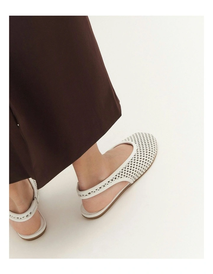 Ginko Casual Flats in White Leather image 7