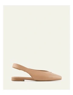 Ashlee Dress Flats in Tan Leather