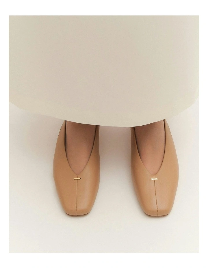 Ashlee Dress Flats in Tan Leather image 2